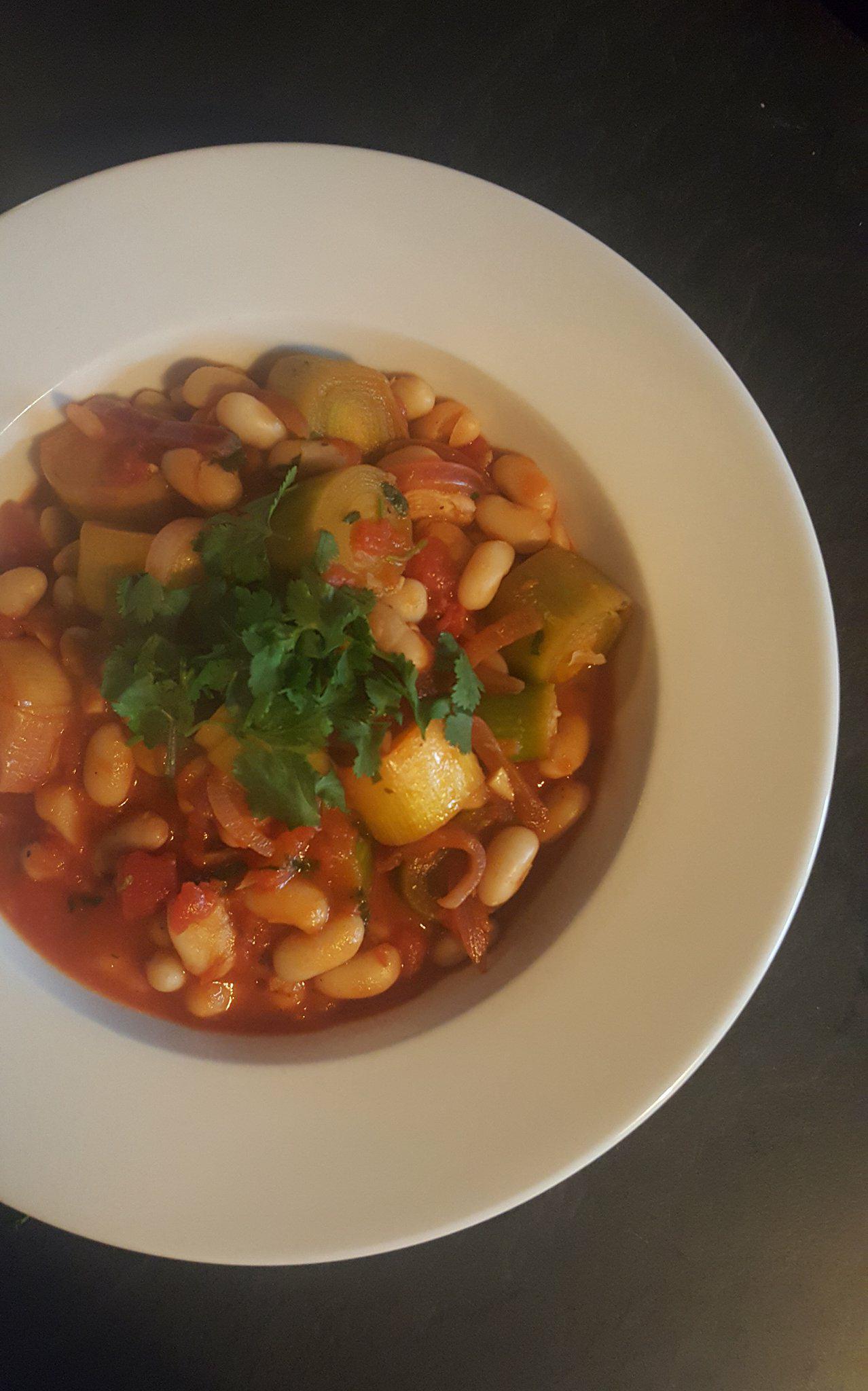 Spicy Leek and Cannellini Bean Stew 