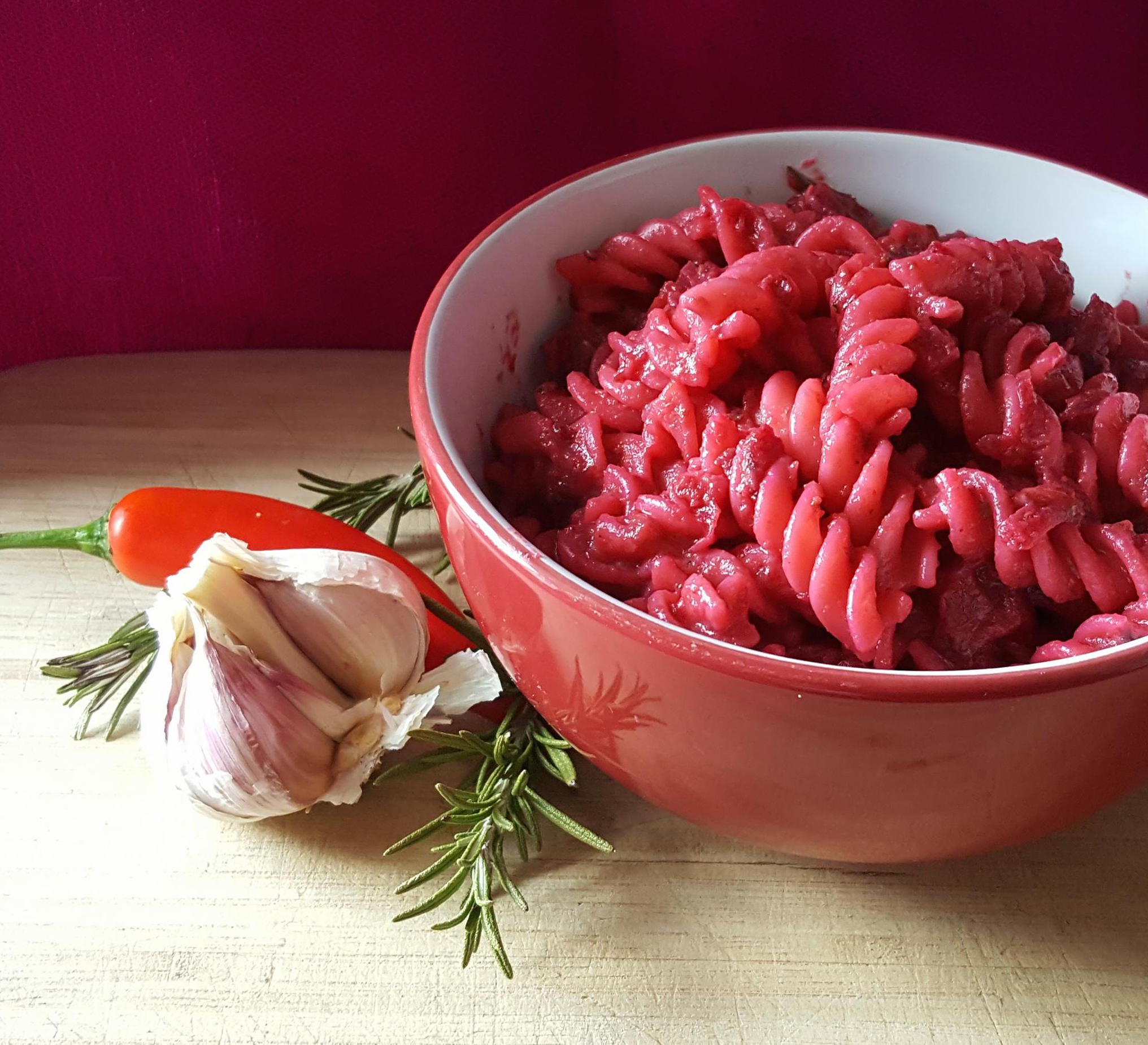 Beetroot, Chilli & Rosemary Pasta