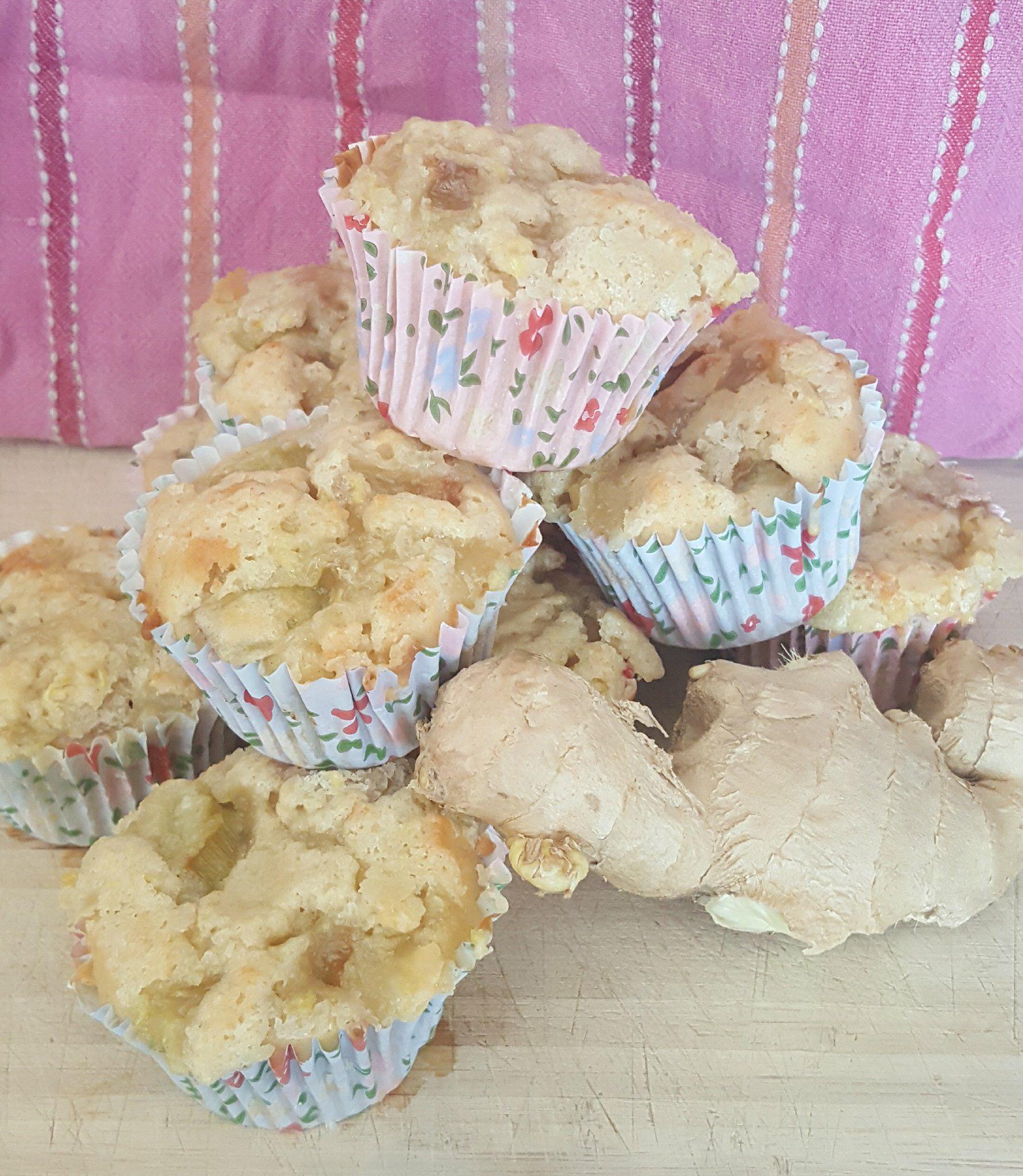 Rhubarb and Ginger Muffins 